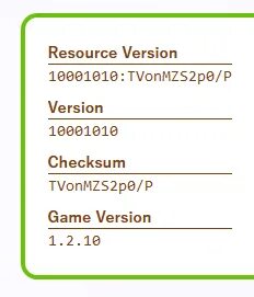 Version resource