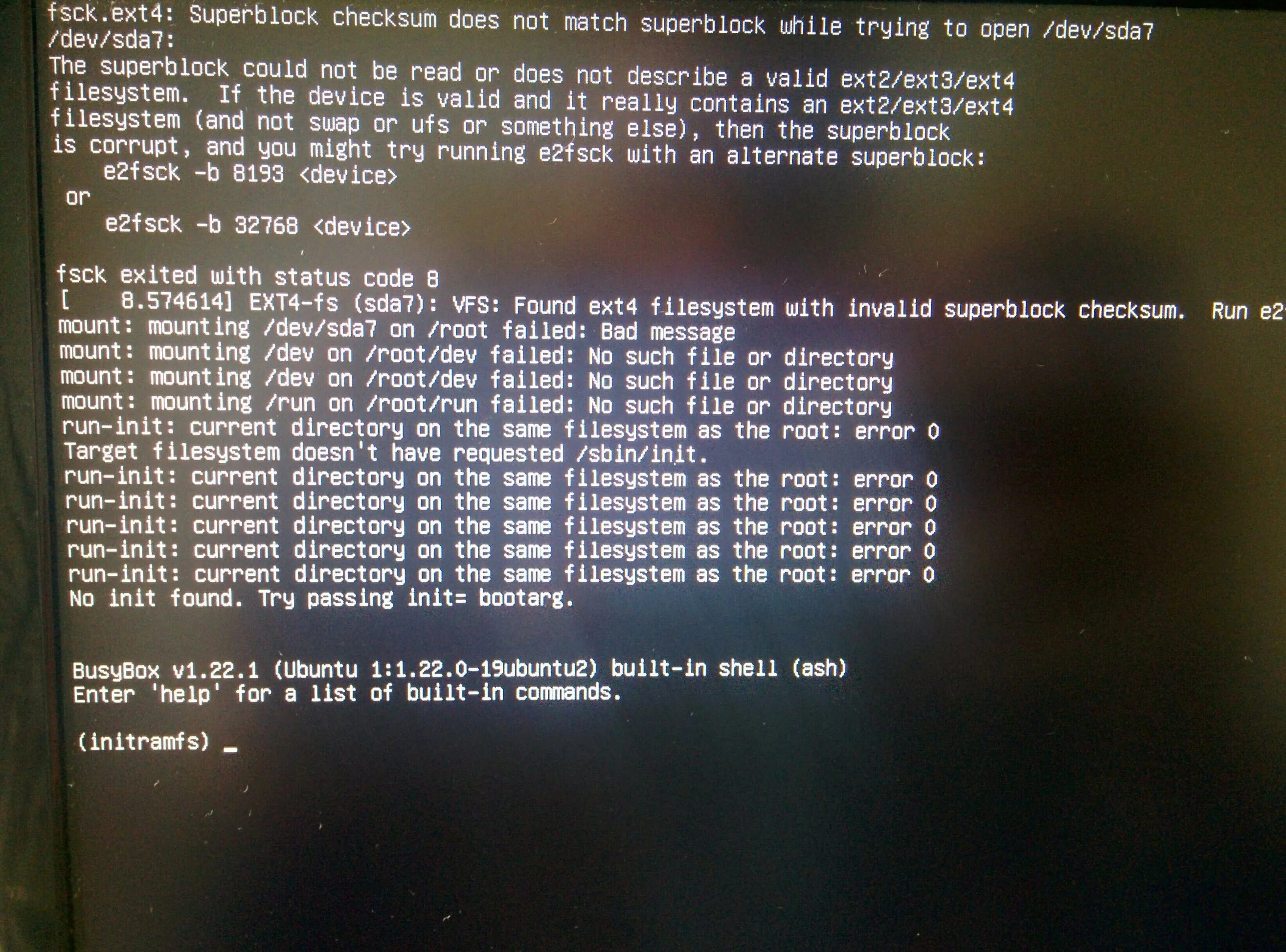 Root failed