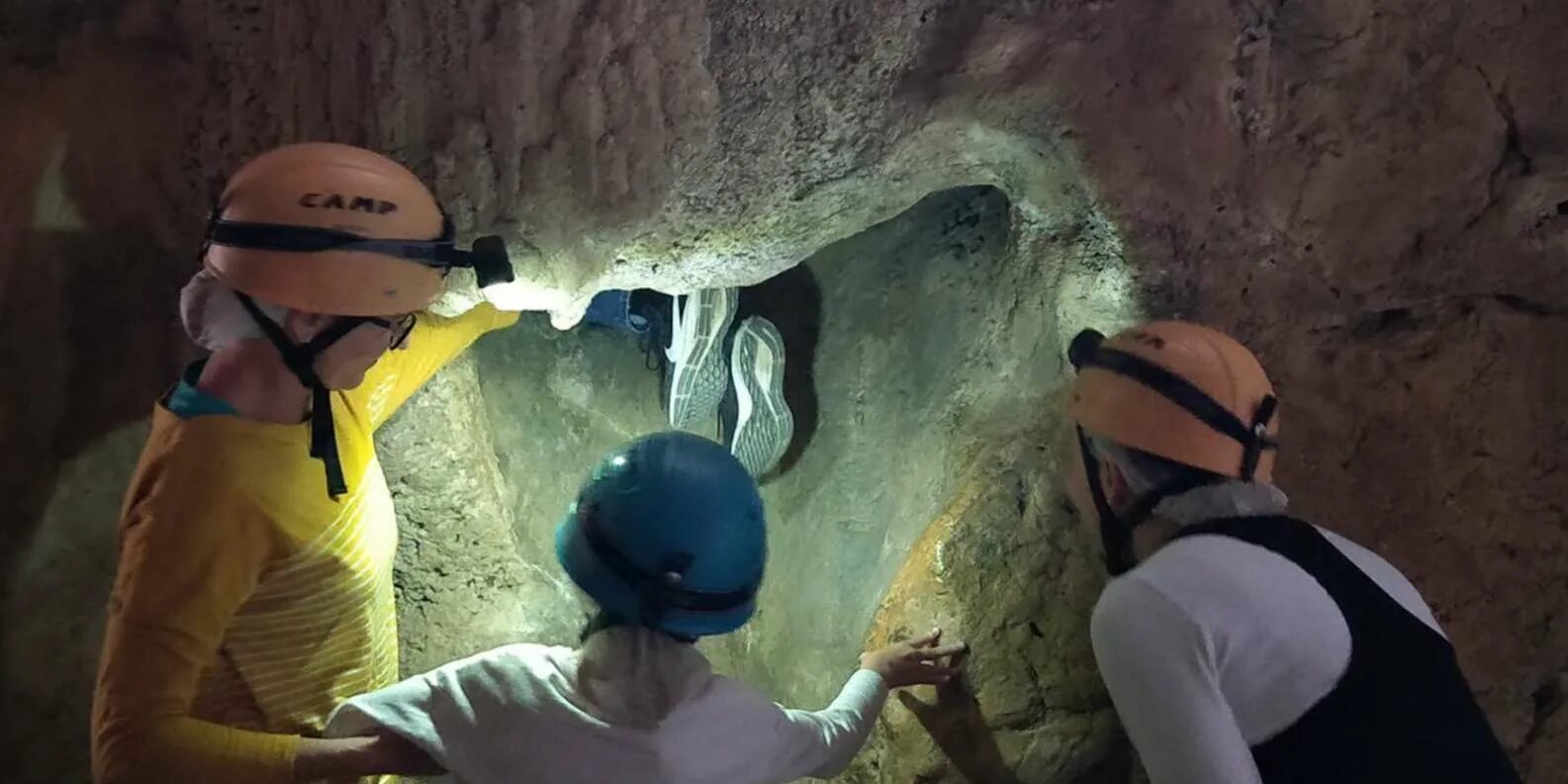Deep vault. Explore a cave. spelunker falls into deep cave art.