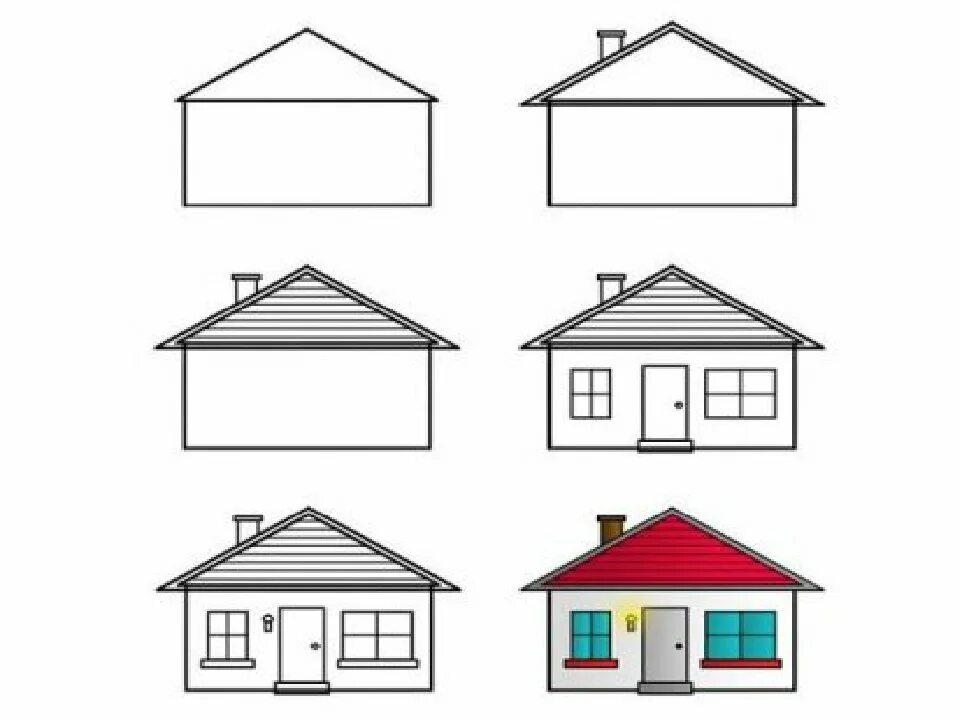 Нарисовать двухэтажный дом. Образец рисунка дома. Образец рисунка дома. Дом раскраска. Раскраска домик с окошками.