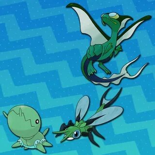 Shiny Flygon line (Special Request) by j7663701 Pokemon Pokedex, Pokemon Fa...