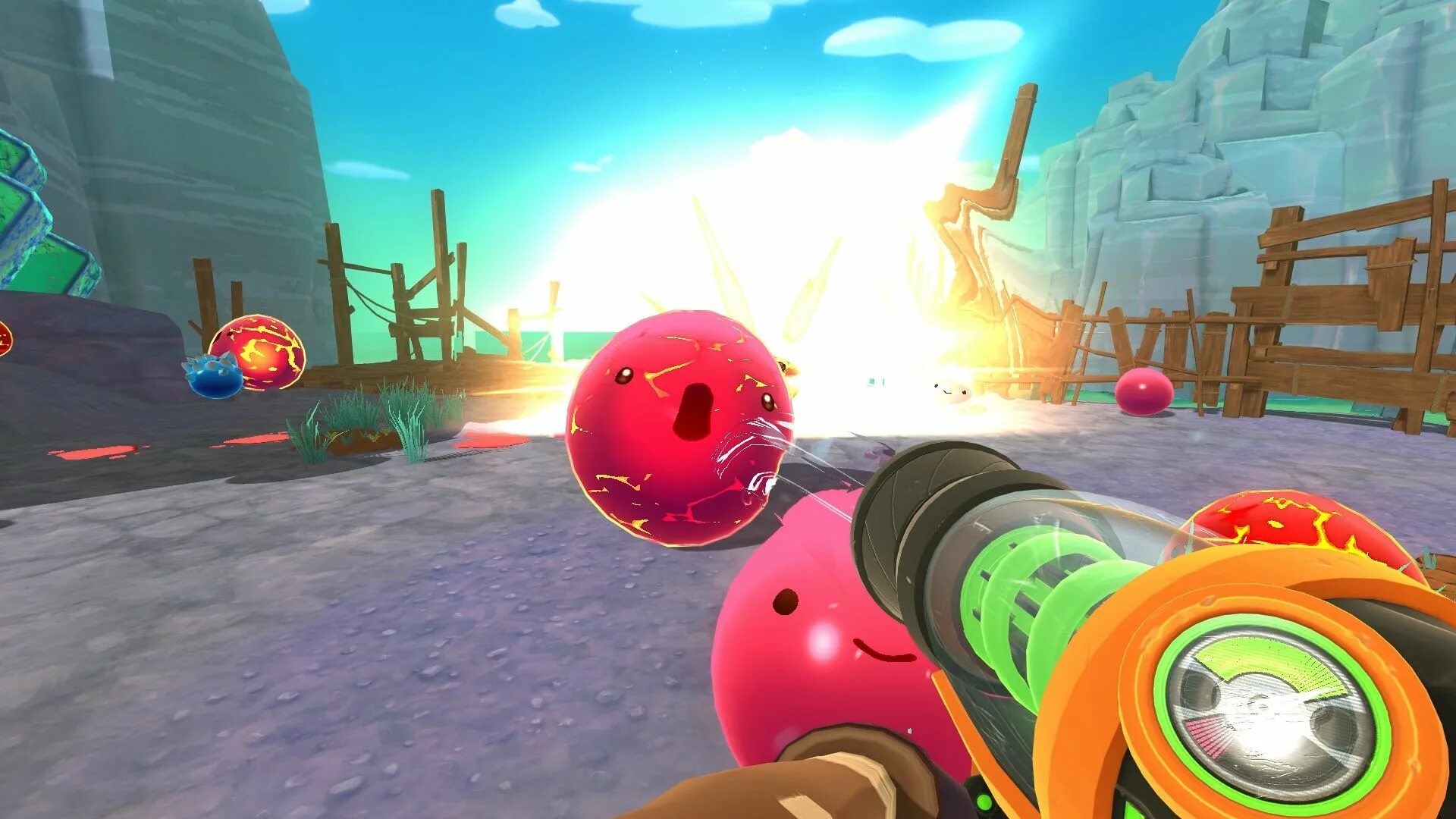 Город слаймов. СЛАЙМ ранчо. Slime Rancher 1. Игра СЛАЙМЫ ранчер. Slime Rancher Deluxe Edition.