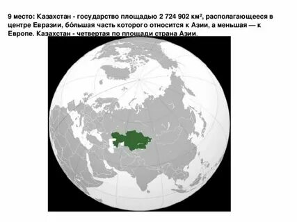 По площади казахстан занимает место в мире