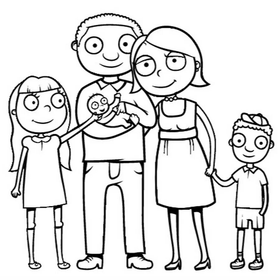 Раскраска семья. Раскраска семья из 5 человек. Семья рисунок карандашом. Рисунок семьи для срисовки. Нарисовать маму папу сестру и брата