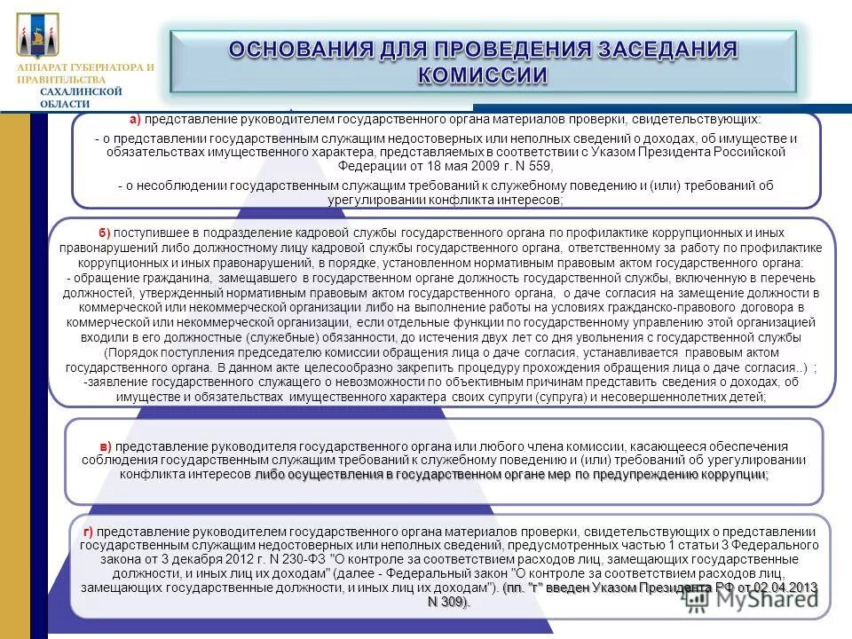 Основания увольнения госслужащего