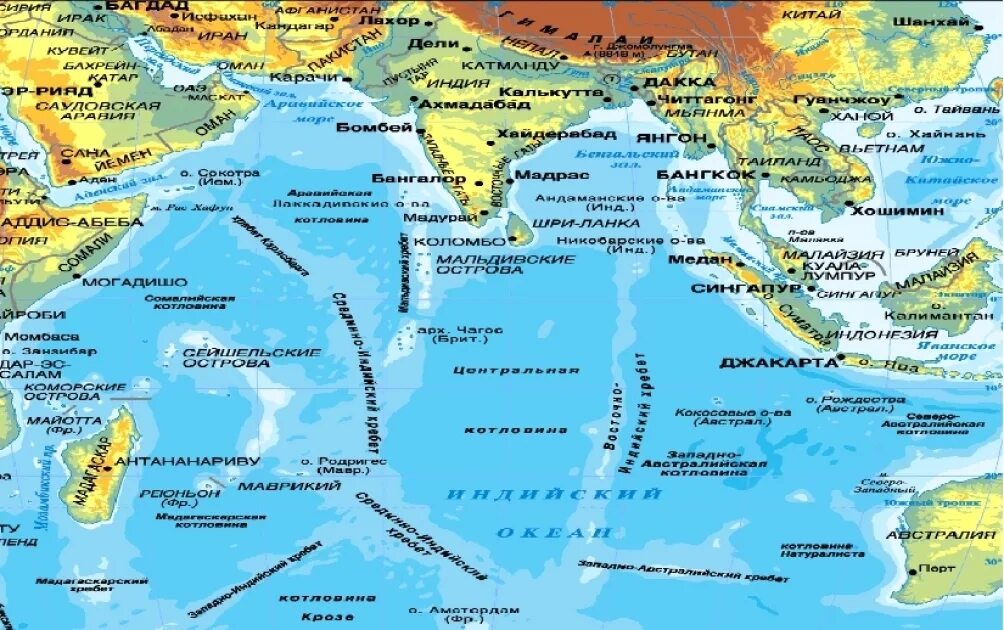 Крупные Порты индийского океана на контурной карте. Порты индийского океана. Индийский океан на карте. Моря индийского океана. Индийский океан омывает море