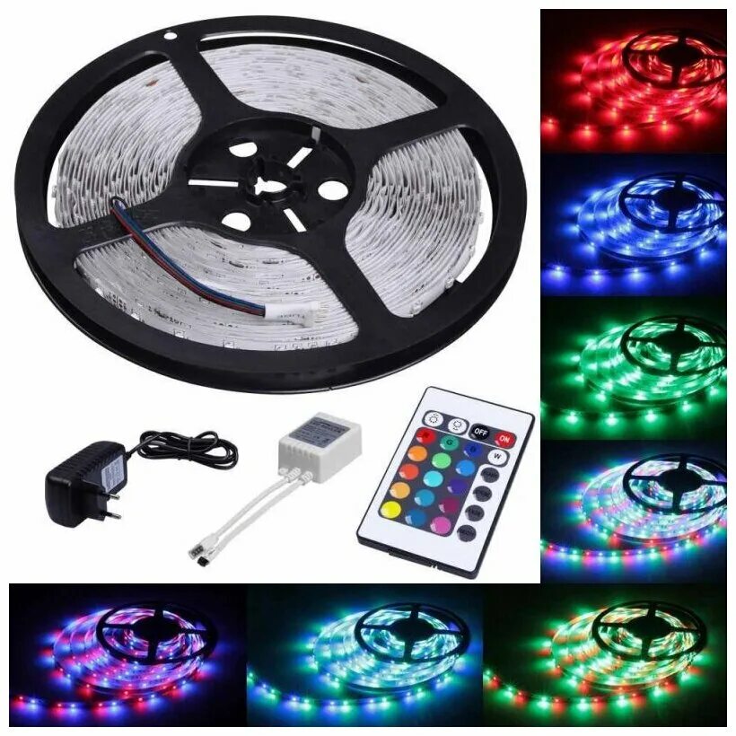 ргб лента 5м. Rgb 5 метров. светодиодная лента led strip 5м. светодиодная лента 5м rgb + пульт. светодиодная лента rgb 5 метров с пультом.