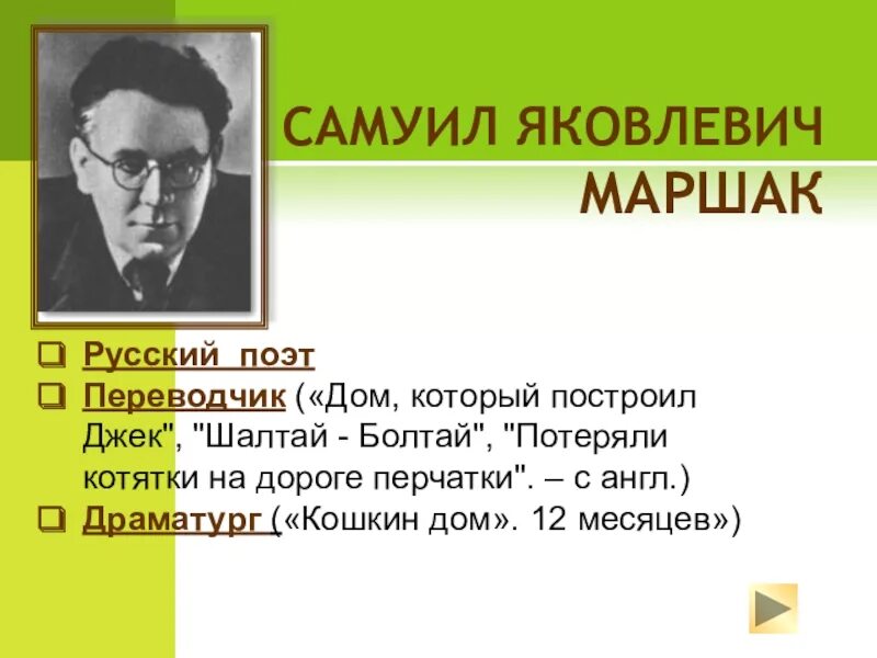 Конспект урока маршак 1 класс школа россии. География Самуила Яковлевича Маршака.