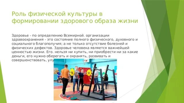 Роль культуры здорового образа жизни