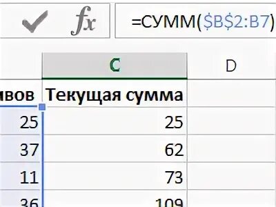 Текущая сумма