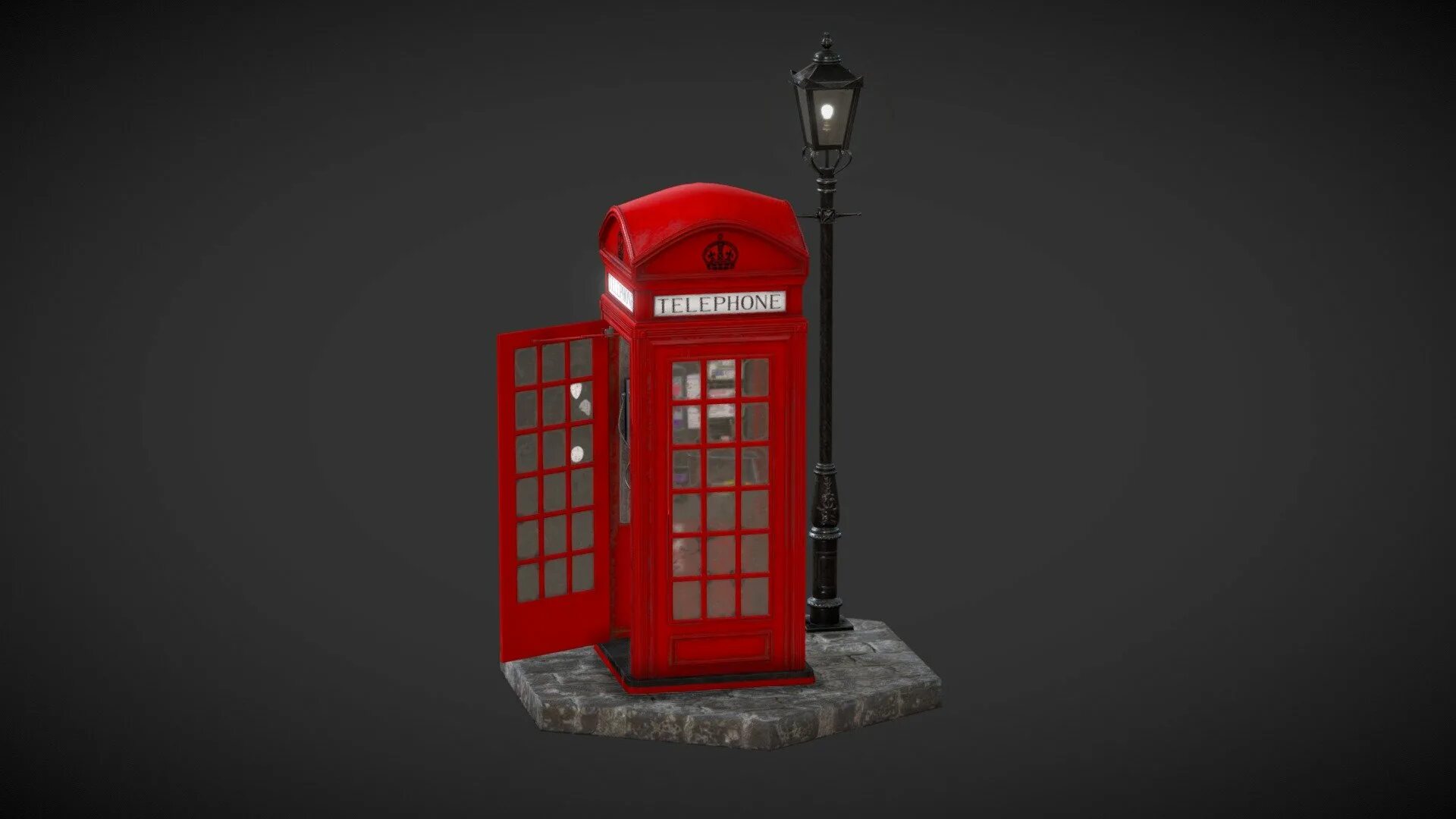 Red Phone Booth London. Модель: Red telephone Box. Лондон телефонный будка 3d model.