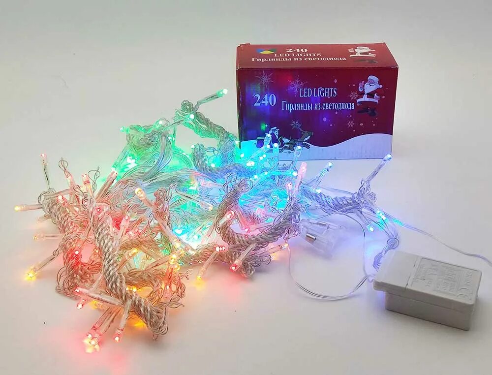 Luazon lighting бахрома 3 0. Т. Гирлянда на елку. Коробка с гирляндой. Новогодний подарок с гирляндой.