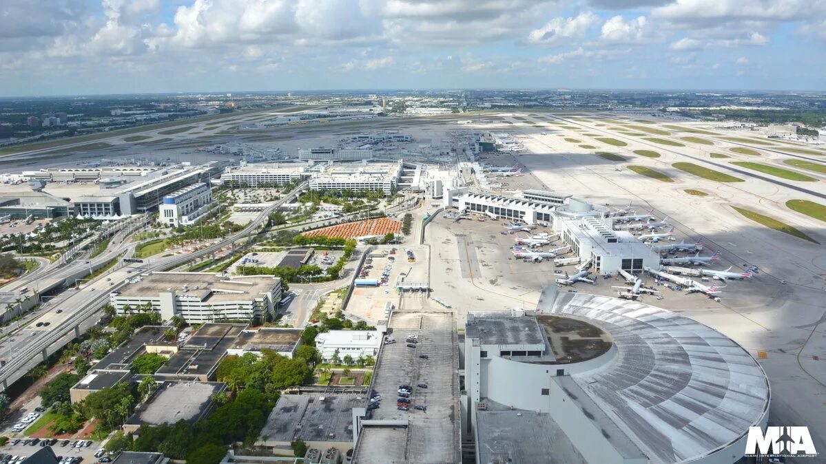 Aerial view of Miami's massive proposed Airport City. Miami international airpor