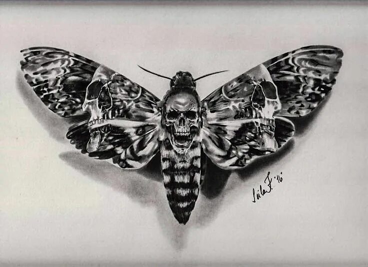 ÜberNoir - Gutterfly by megavolkan su We Heart It -... Skull, Skull art, Skull a