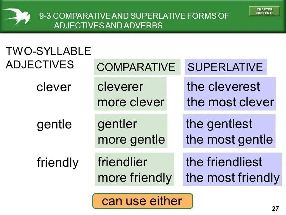 Clever comparative form