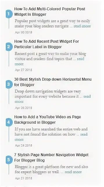 Post widget type. Post widget type