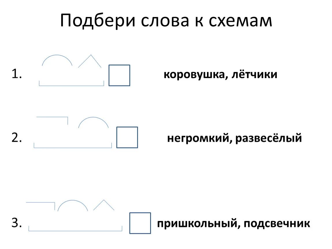 Укажите слово состав которого соответствует схеме расписав. Подобрать слова к схеме. Состав слова схема. Подбери слова к схемам. Подбор слов к схемам.