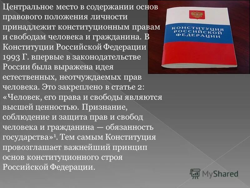 Конституция рф 1993 принципы