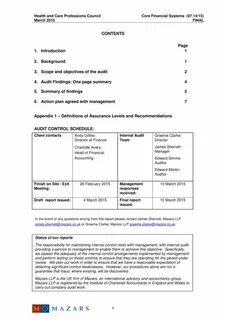 Reporting audit