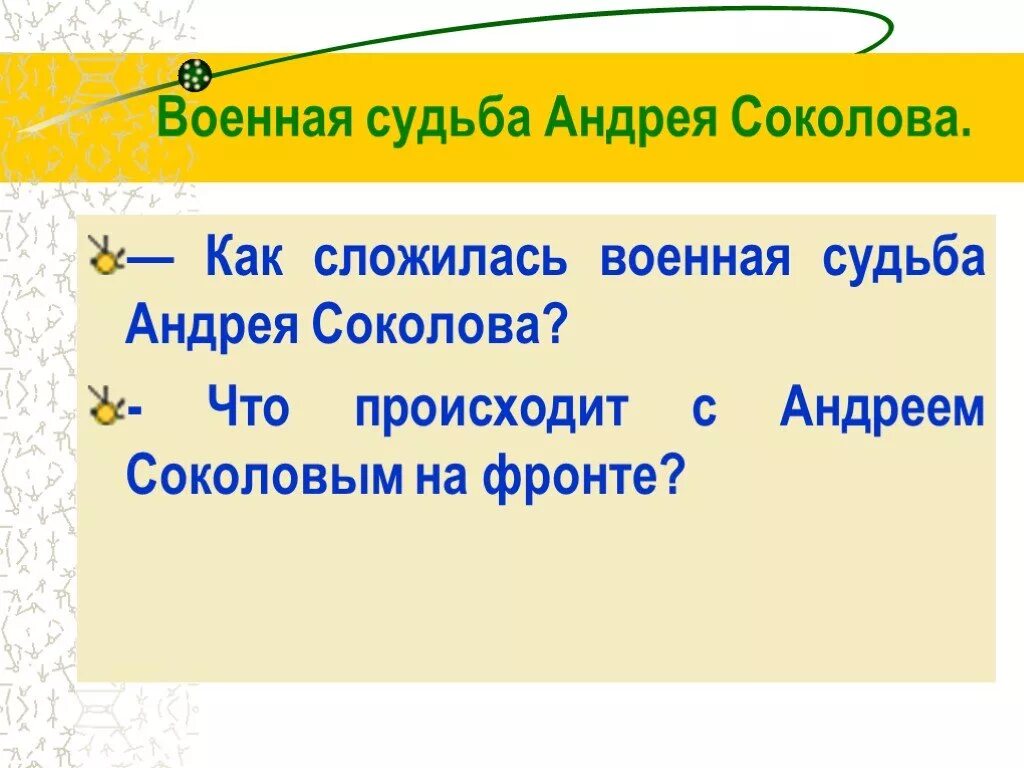 Военная судьба соколова