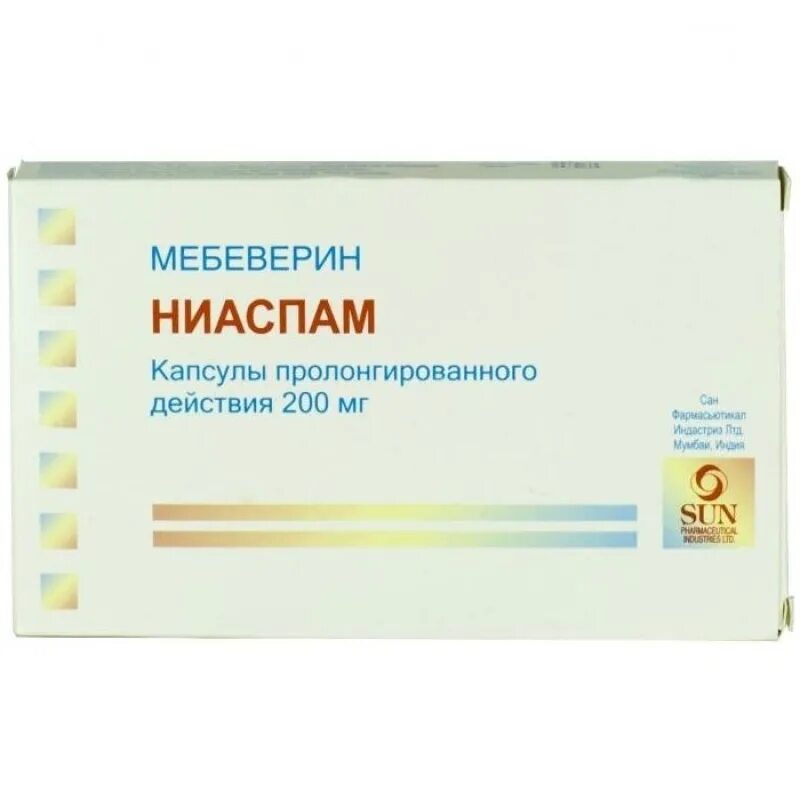 Мебеверин отзывы врачей. Ниаспам капс 200мг. Ниаспам капс пролонг 200мг №30. Мебеверин 200 мг. Ниаспам капсулы 200 мг 30 шт..