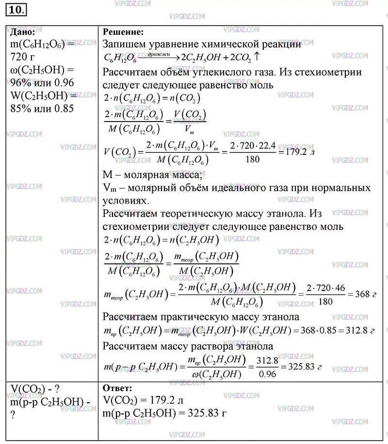 Вычислите объем углекислого газа и примесей. Вычислите объем углекислого газа н.у который. Определите массу этанола образовавшегося при брожении. Гдз по химии 10 класс Габриелян базовый. Вычислите объем со2