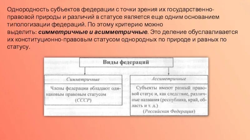 Классификация федераций. Принцип выделения субъектов. Федерация классификация по происхождения. Степень однородности Федерации России.