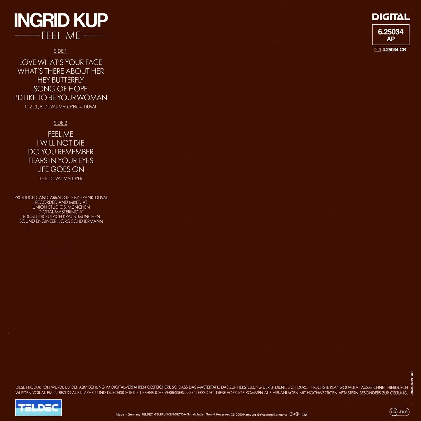 Rarities, vol. Альбом "feel me" (1982) голландской певицы ингрид кап:. London boys - i'm gonna give my heart обложка. I will not die франк дюваль. 1 ingrid kup & frank duval.