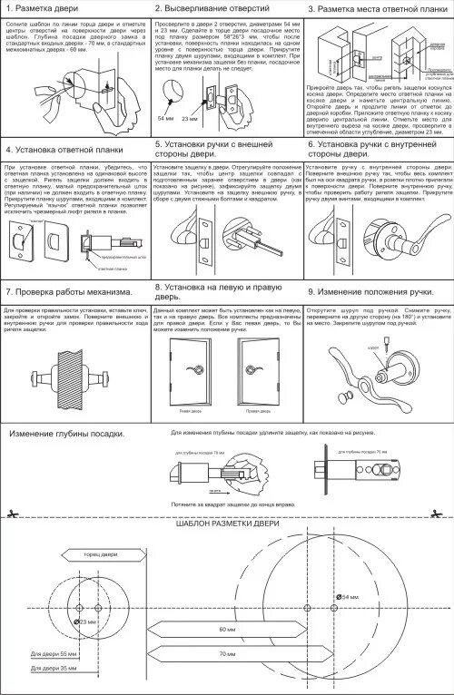 Инструкция межкомнатной ручки