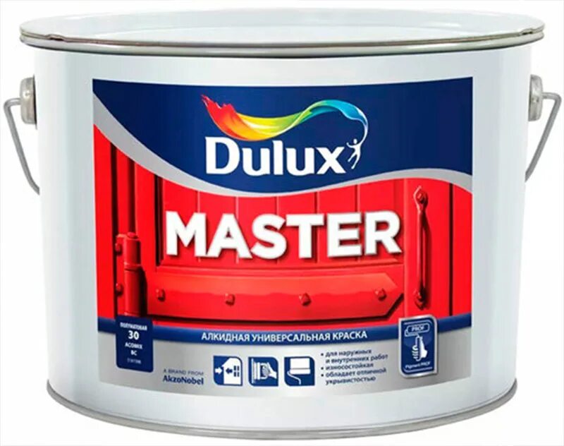 Купить краску мастер. Алкидная универсальная эмаль Dulux. Dulux Master 30. Эмаль Dulux Master-30 BW (1л). Краска Dulux Master 30 BW 10л.