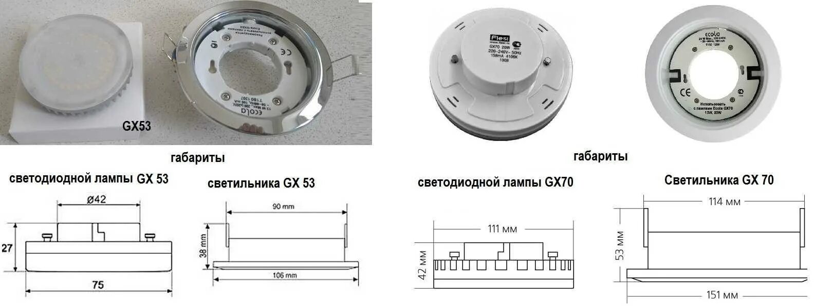 Диаметр отверстия под точечный светильник gx53. Точечный светильник е27 встраиваемый диаметр отверстия. Точечные светильники с цоколем gx53. Светильник Экола gx53 посадочный размер.