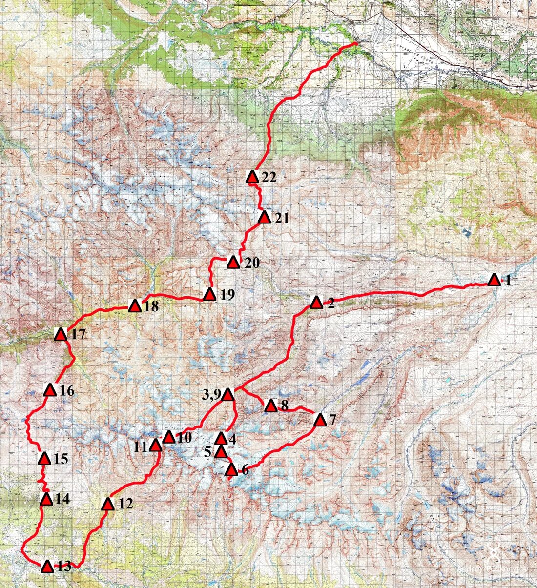 Карта пешего маршрута