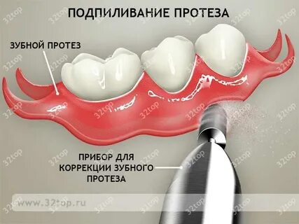 Натирает зубной протез