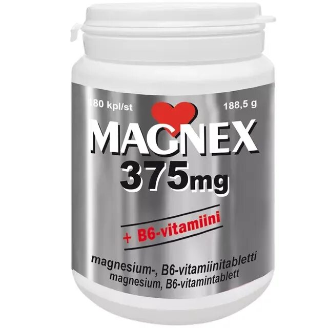 Магний купить в гомеле. Витамины Magnex 375 MG + b6. Витамины с магнием и b6 Magnex. Magnex 375 +b6 - магний 375 +в6, 180 табл. Финские таблетки Magnex 375.