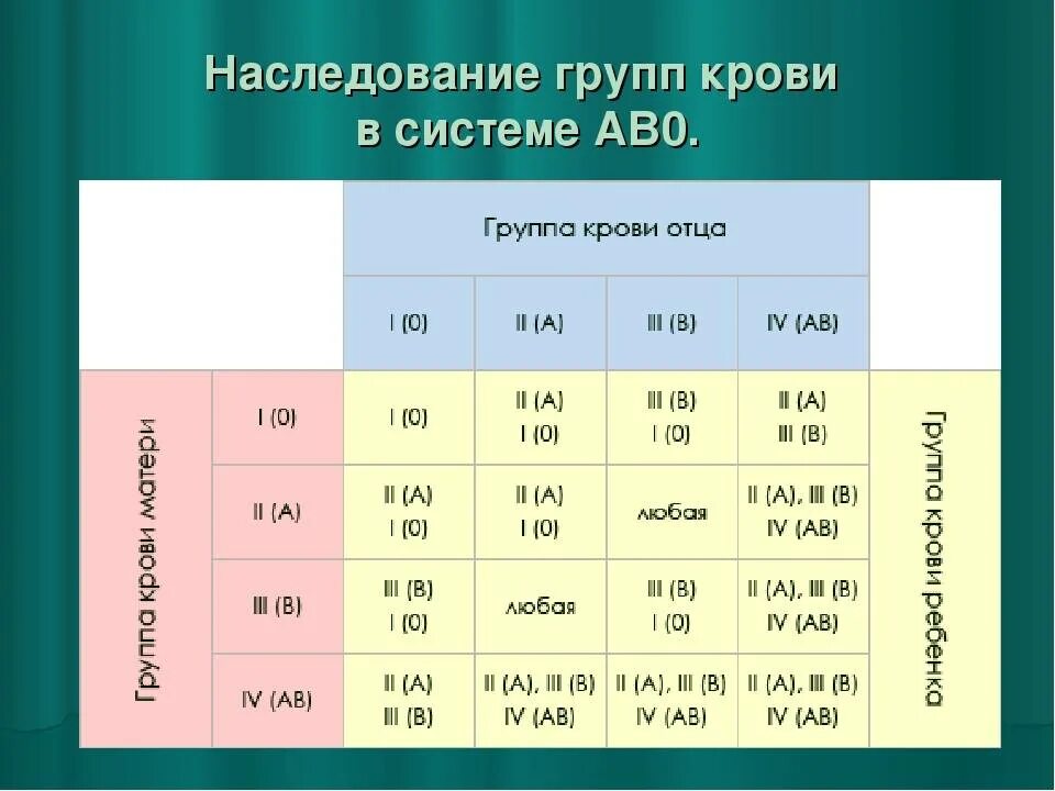 Какая группа крови у отца олега. Группы крови таблица наследования. Группы крови таблица родителей наследование. Таблица наследования групп крови и резус фактора ребенком. Наследование группы крови от родителей таблица.