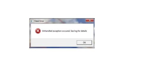 Fatal error unhandled exception