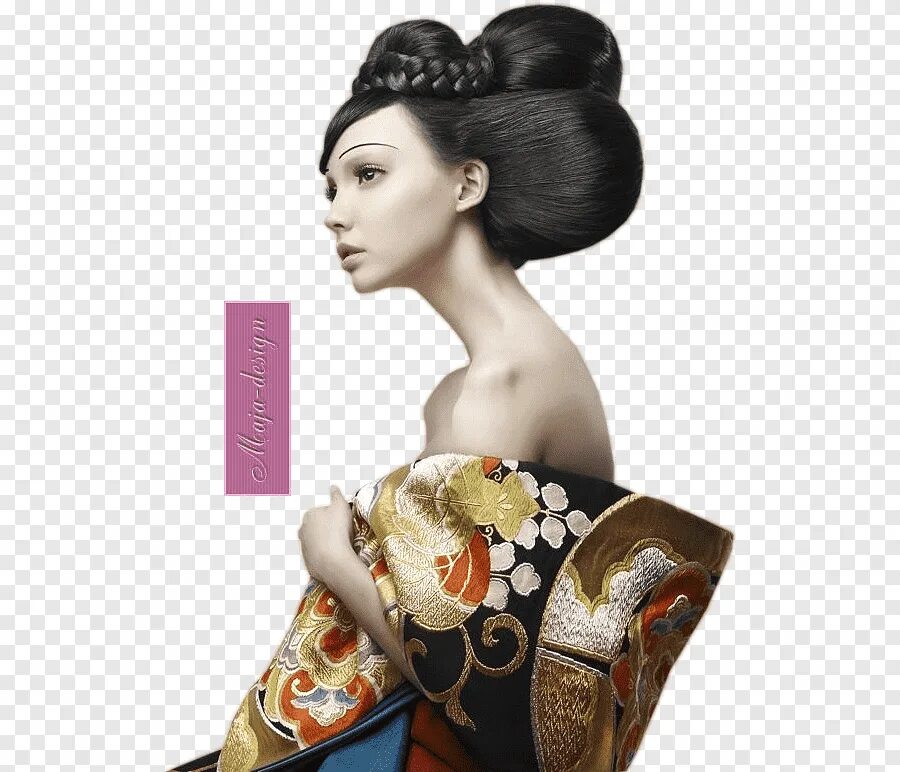 Цубуши-Шимада. Прическа гейши. Образ японки. Портрет японки.