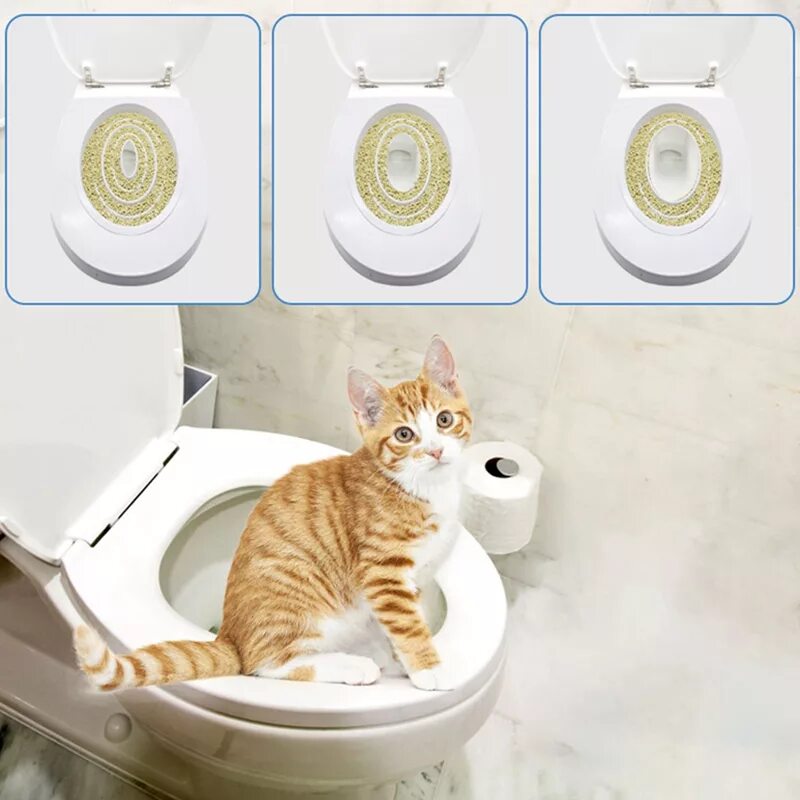 Как приучить кошку к унитазу после лотка. Система приучения кота к унитазу. кошачий туалет на унитаз для приучения кошек. система приучения кошек к унитазу citi kitty cat toilet training kit. антицарапки система приучения кошек к унитазу.
