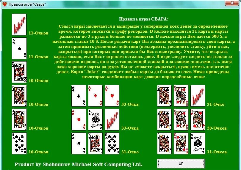 Какую карточку по правилам игры показывает