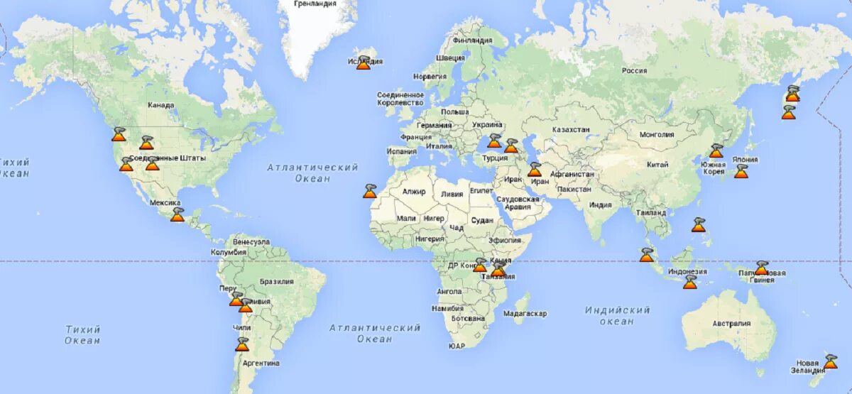 Действующие вулканы северной америки и евразии. Действующие вулканы Евразии на карте.