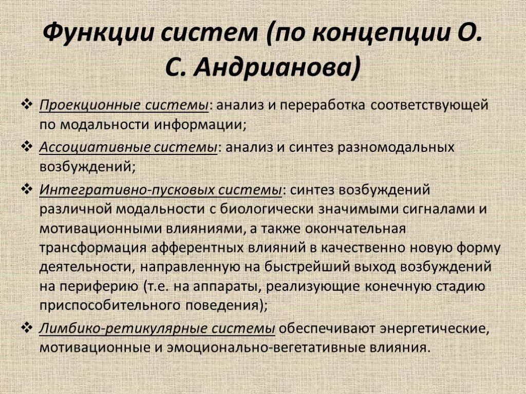 Системная организация функций