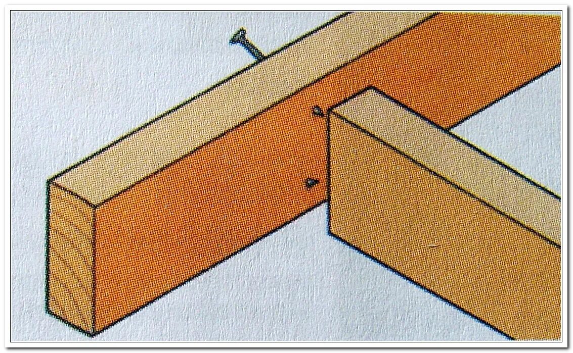 Гвозди под углом. Столярное соединение в полдерева. Соединение брусков. Соединение брусков гвоздями. Соединение деревянных брусков.