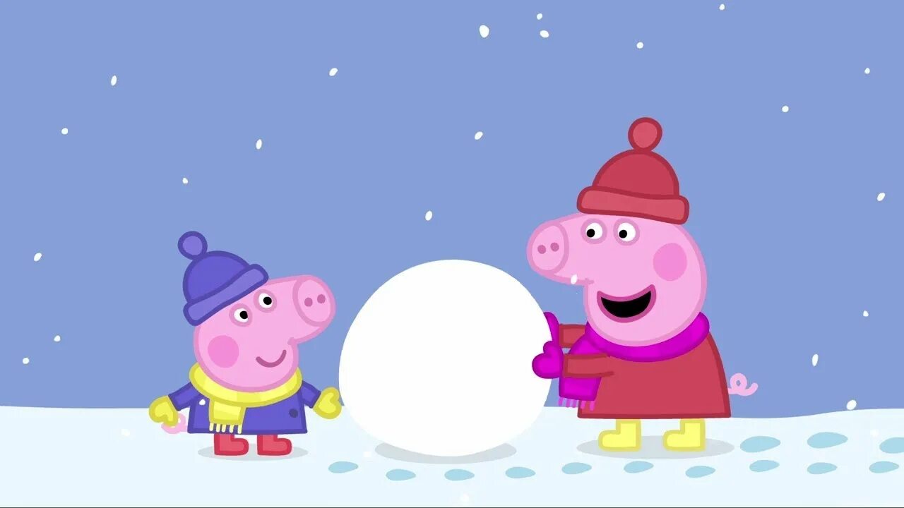 Свинка Пеппа новый год. Peppa pig ice skating
