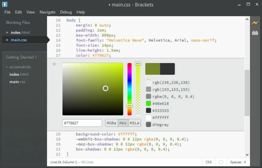 Index editor. Brackets. adobe brackets. adobe brackets интерфейс. brackets editor.