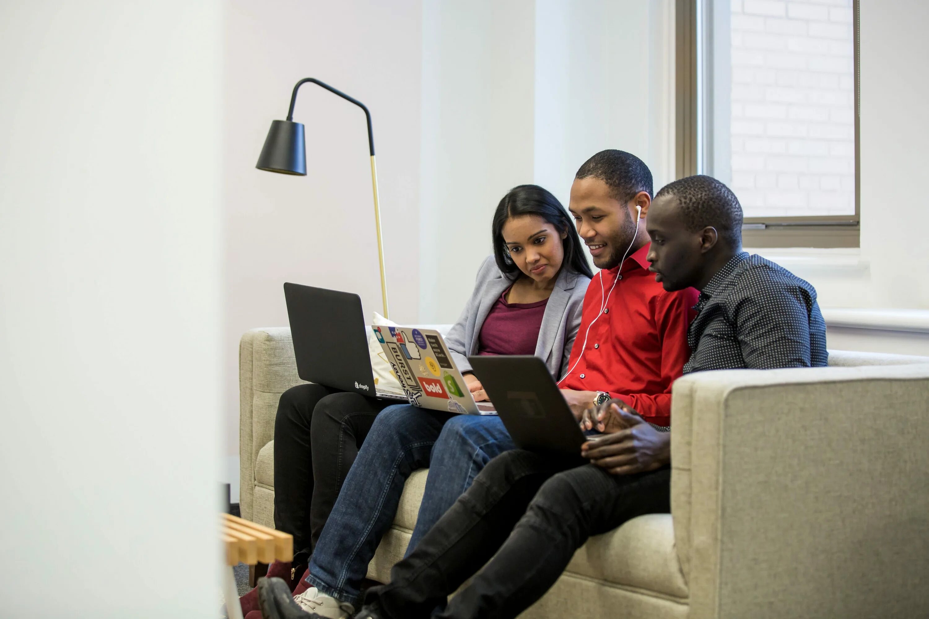 Black man on a Couch. 3 Friend people photo Chair. Wife School friends. Wife school