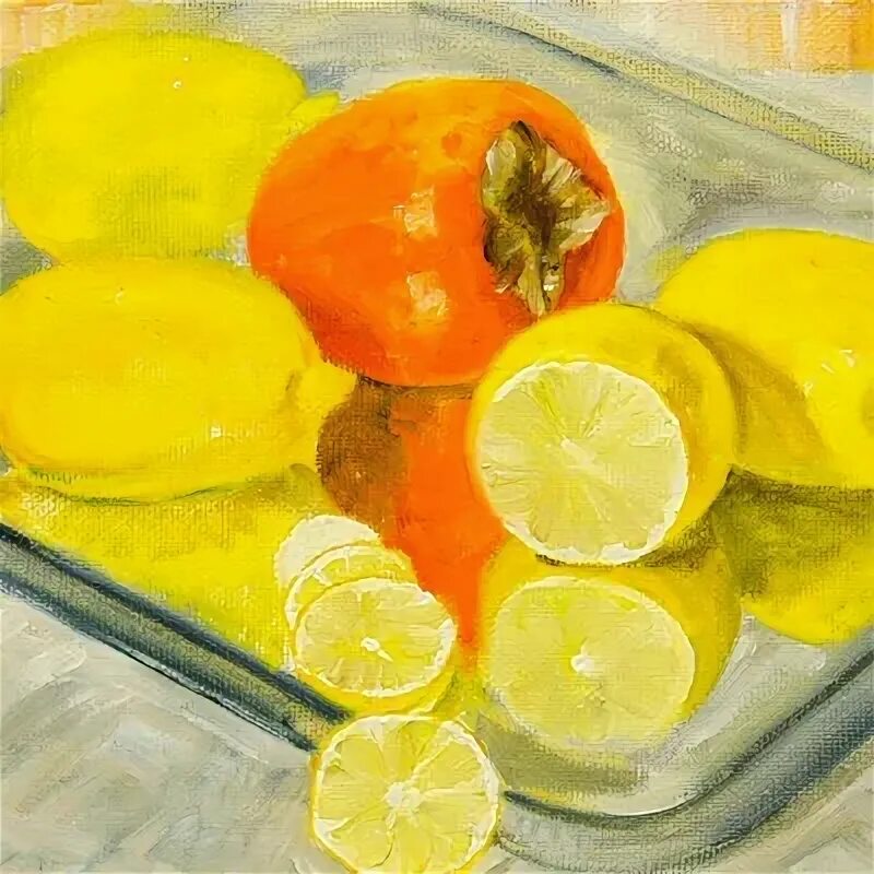 Хурма лимон. Картина лимоны. Живопись маслом лимоны хурма. Картины с лимонами художников.