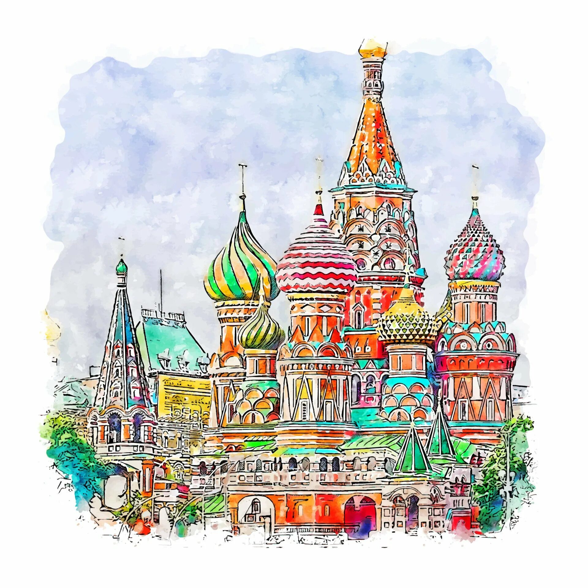 Москва символ работа. Храм василия блаженного москва вектор. москва векторная иллюстрация.