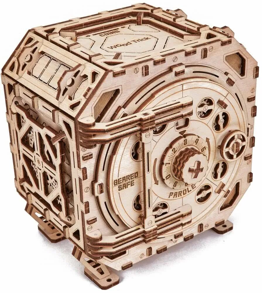 Конструктор сейф. 3d-пазл ugears «сейф». вуд трик конструкторы сейф. wood trick механический сейф. wood trick сейф механический 3d-пазл.