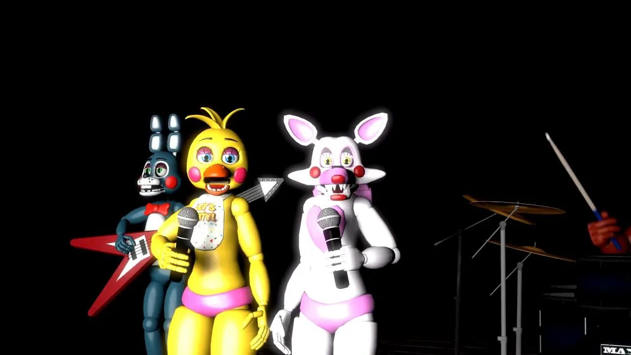 Включи песня чика. Toy chica and Mangle SFM. Той Фредди и Мангл. Той чика и мангал. Той чика SFM.