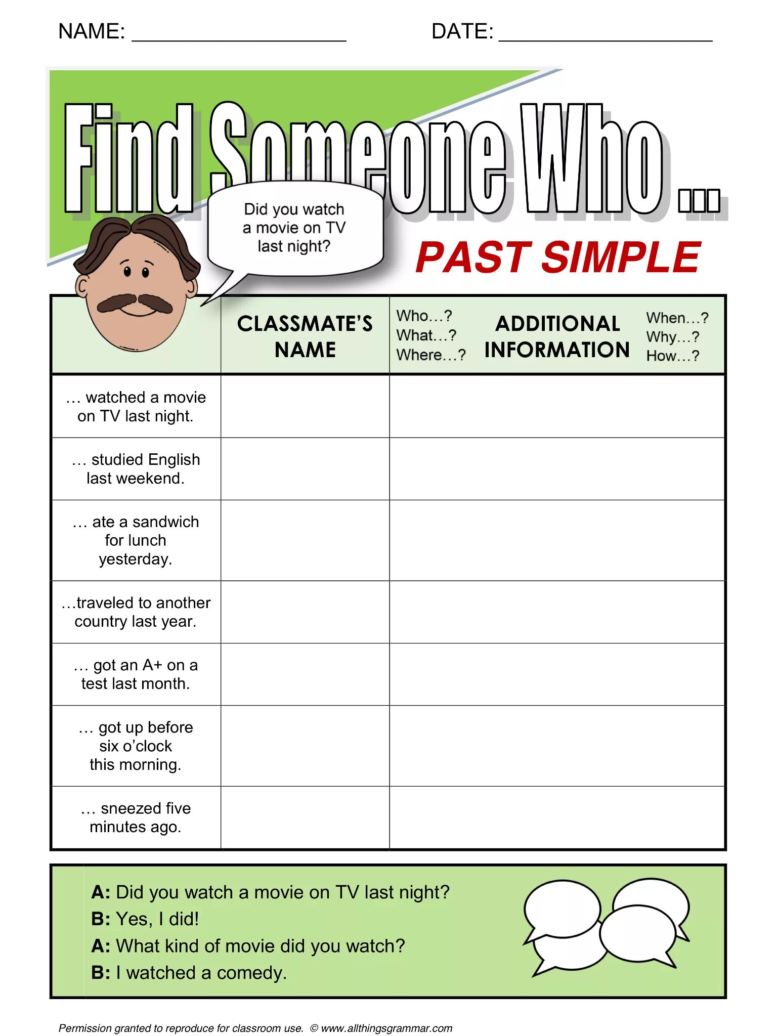 Find who calls. Find someone who past simple. Past simple activities. Who past simple. Find someone who past simple past Continuous.